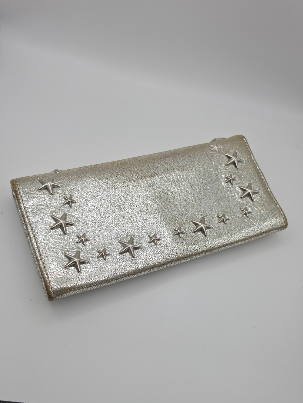 Jimmy Choo Star-Studded Silver Nino Metallic Silver Long Snap Wallet (EUC)🩶 - Picture 13 of 13